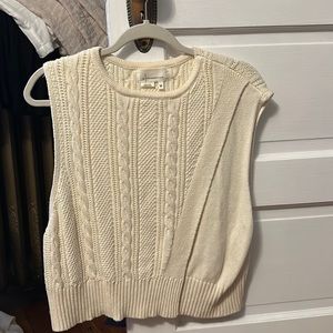 Anthropologie one size white sweater vest